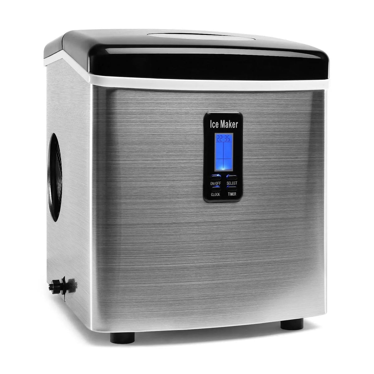 Machine, timer, 150 watt, RVS, ijsmachine, zwart, 15 kg/dag, 3 kubusmaten, Klarstein Mr.zilver-Frost, ijsblokjesmachine