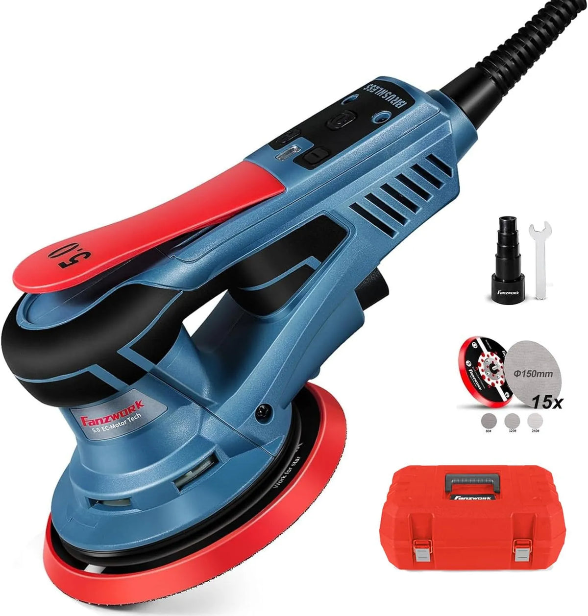 Machine, FZ-EZ150A, 5 mm, 150 mm, 350 W, inclusief 15 x schuurpapier, 1 x reserve schuurschijf
