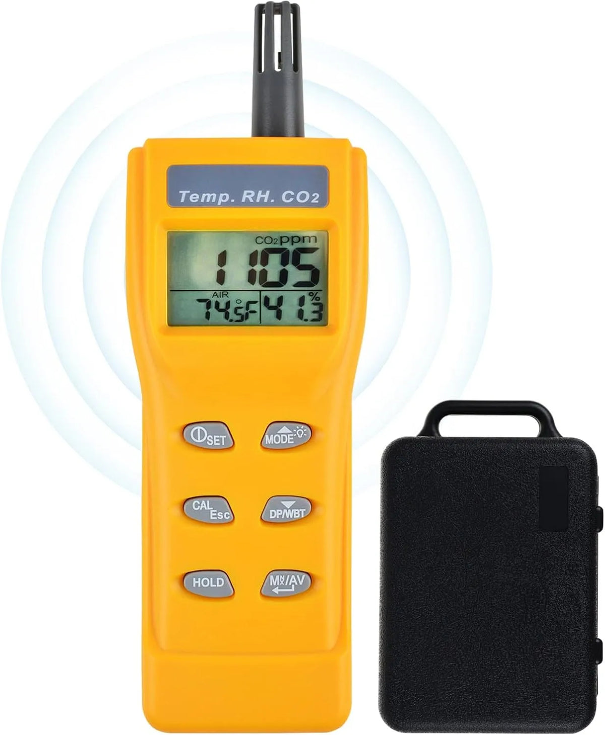 Luchtkwaliteitsmeter, CO2 Meter Handheld CO2 Detector, NDIR Sensor Zoemer Alarm en Clibration Functie, Thuis Kweekruimte