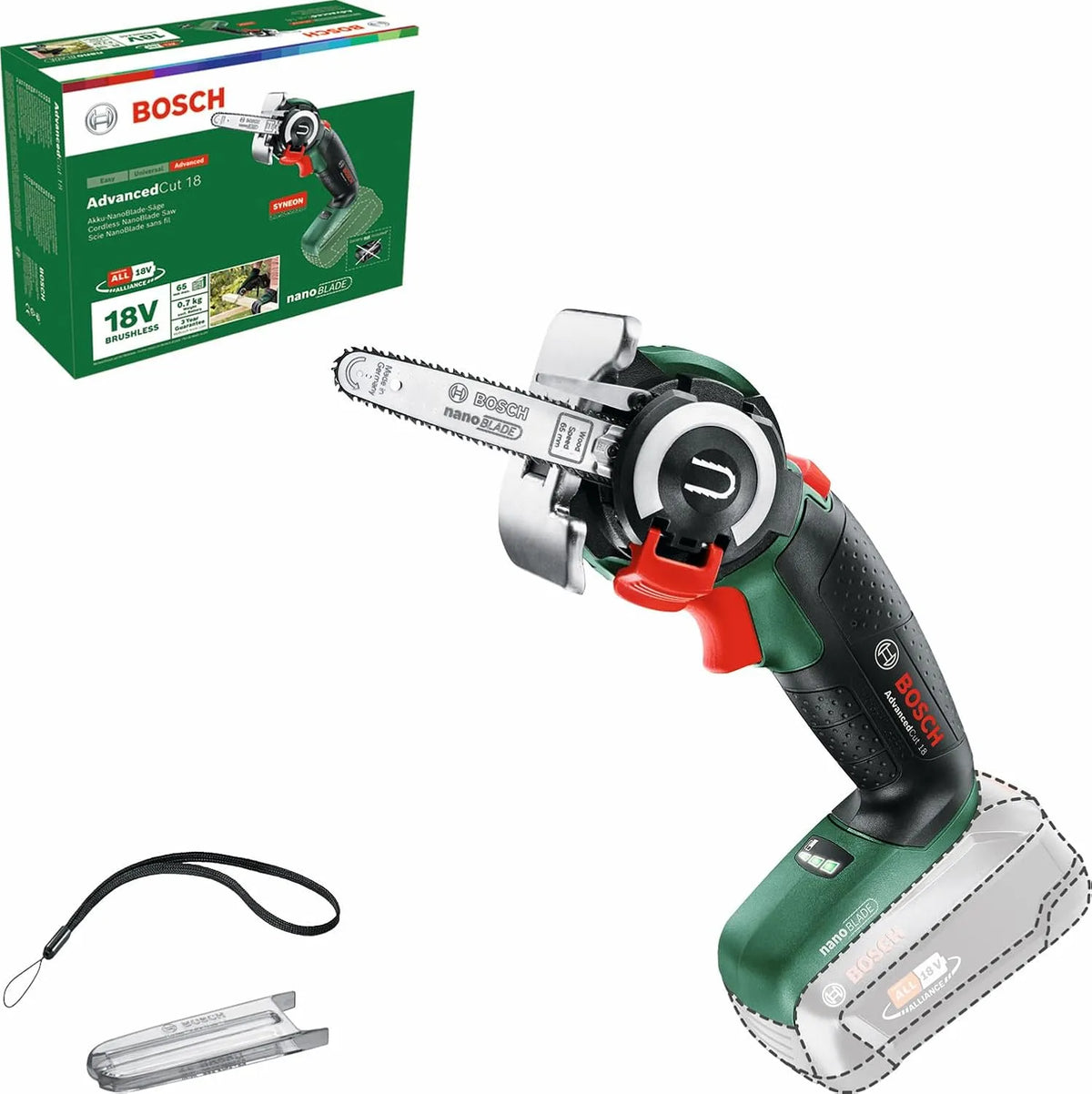Zaag, Bosch thuis and Garden NanoBlade accuzaag AdvancedCut 18 zonder accu, 18 Volt System, NanoBlade-technologie