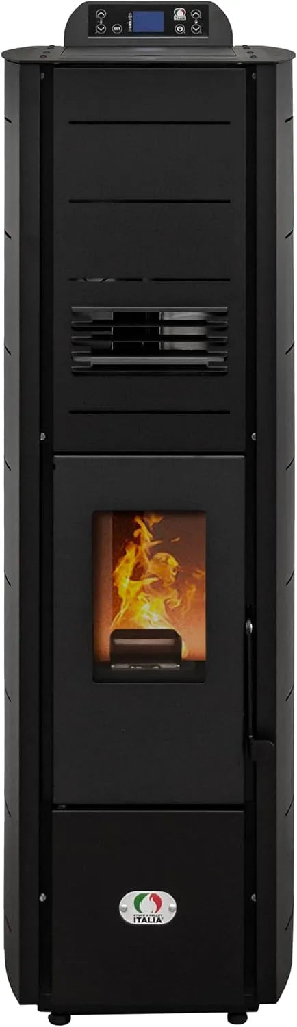STUFE A PELLET ITALIA Colonna New 8 kW Slim met 70 m2, 5 snelheden, 39 cm, 38 cm, 7,6 kW, 6,8 kW, 3 kW en 100 W
