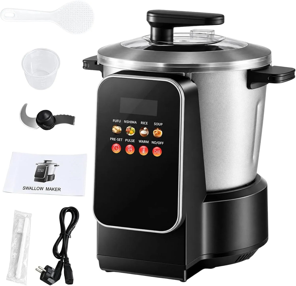 Pounded Yam Machine met 6L, 900 W, RVS en compact ontwerp