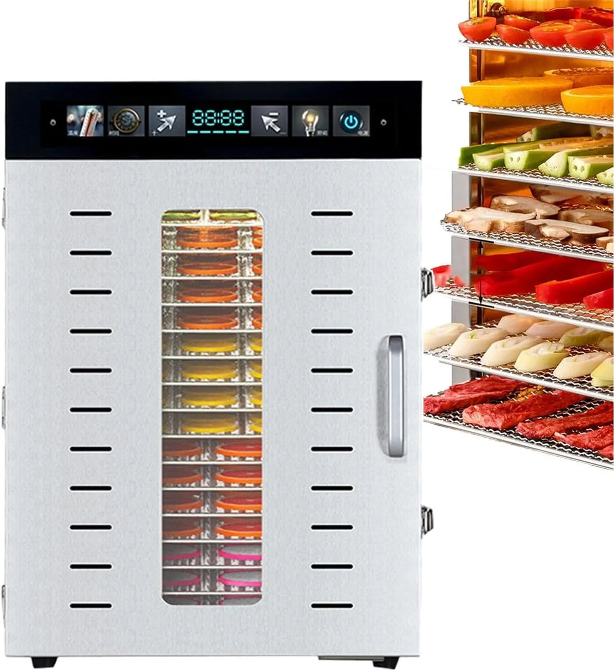 Droger C/86-194 met 30-90°C, 15 inch, 28 mm, 1,1 inch, 24 uur, 1350 W, 1375 W en aanraakbediening