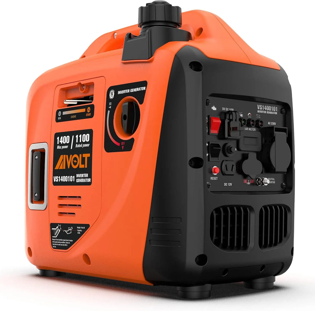 Generator, AIVOLT geluidsarm Inverter Benzine Generator 1400 W