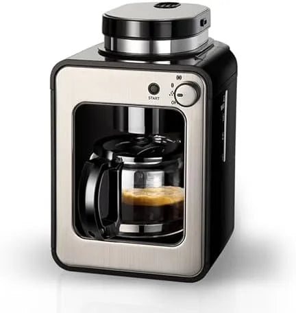 Espressomachine, mini draagbare espressomachine voor gemalen of hele bonen, compacte koffiemachine