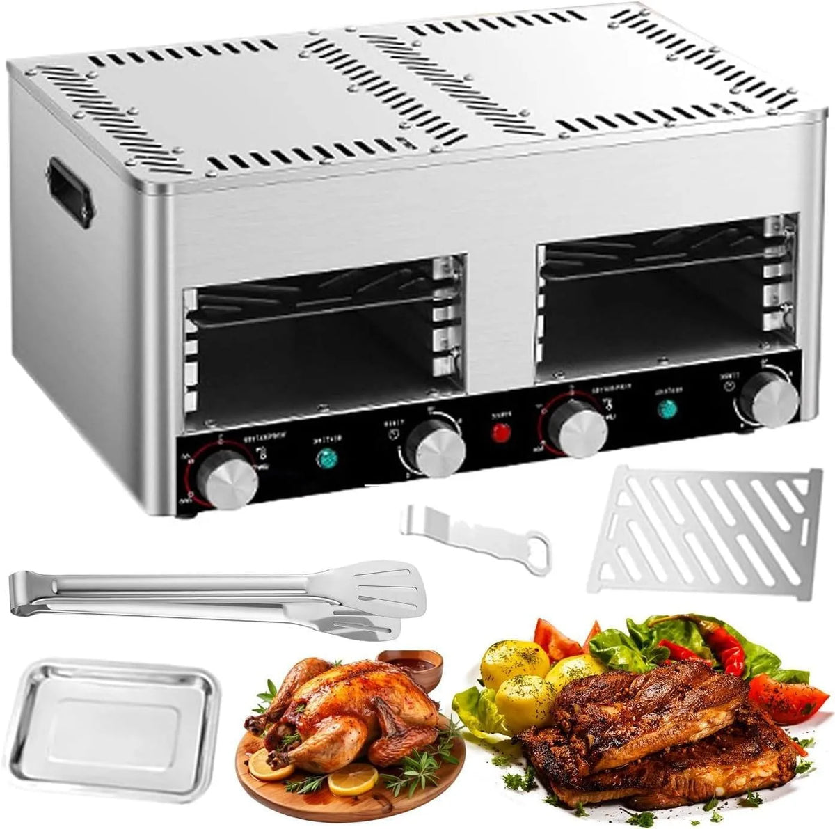 Elektrische Steakgrill 4 of 8 Lagen Grill voor binnengebruik Steakgrill Automatische Steakroker Gasvrije Grill Tijd Temperatuur Instelbaar
