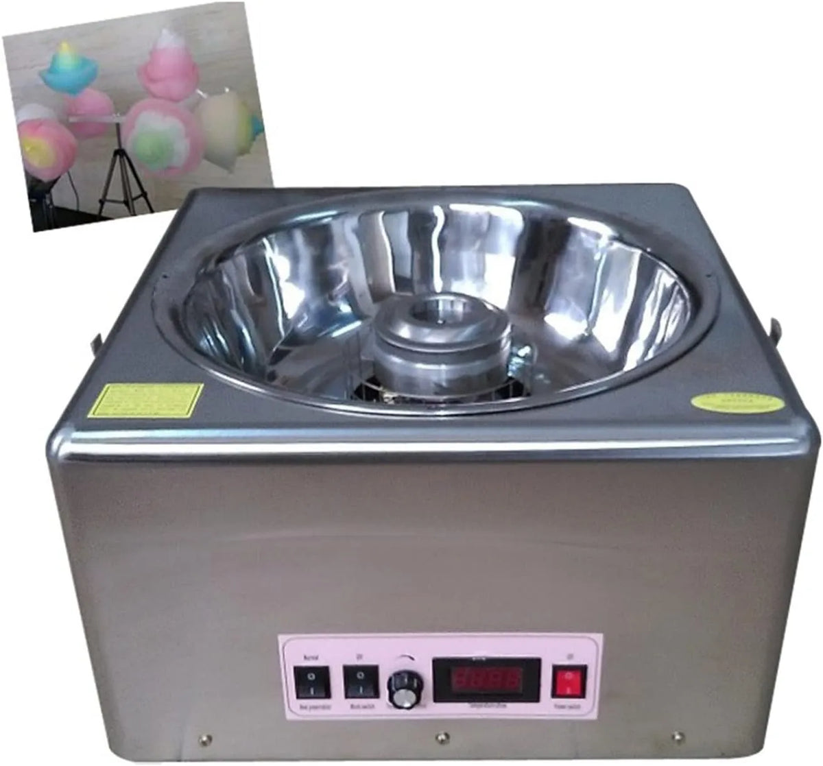 Machine, Marshmallow-machine 500-1000 W verstelbaar, RVS, 50 x 50 x 30cm