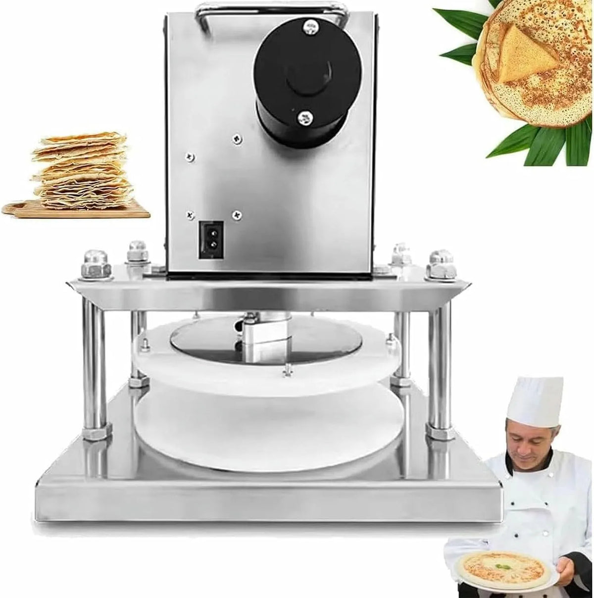 Deeg Pers Machine, 8.6inch, Handheld Cakes En Gebak, Elektrische Deeg Roller Blad