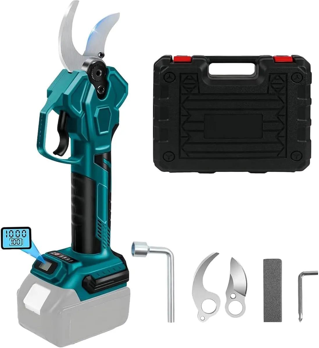 Makita, 4 snelheden, voor Makita 18V, elektrische tuinschaar, boomschaar met LCD-scherm, draadloos 65 mm, Batterij aangedreven takkenschaar