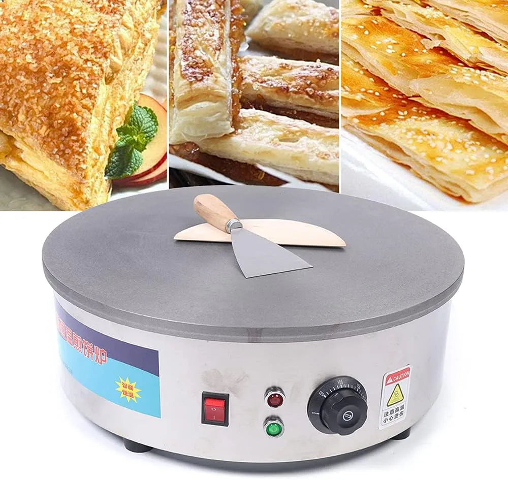 2800 W, 220 V, Elektrische pannenkoekenpan, voor kantines en, pannenkoekenmaker 45 cm, antiaanbaklaag