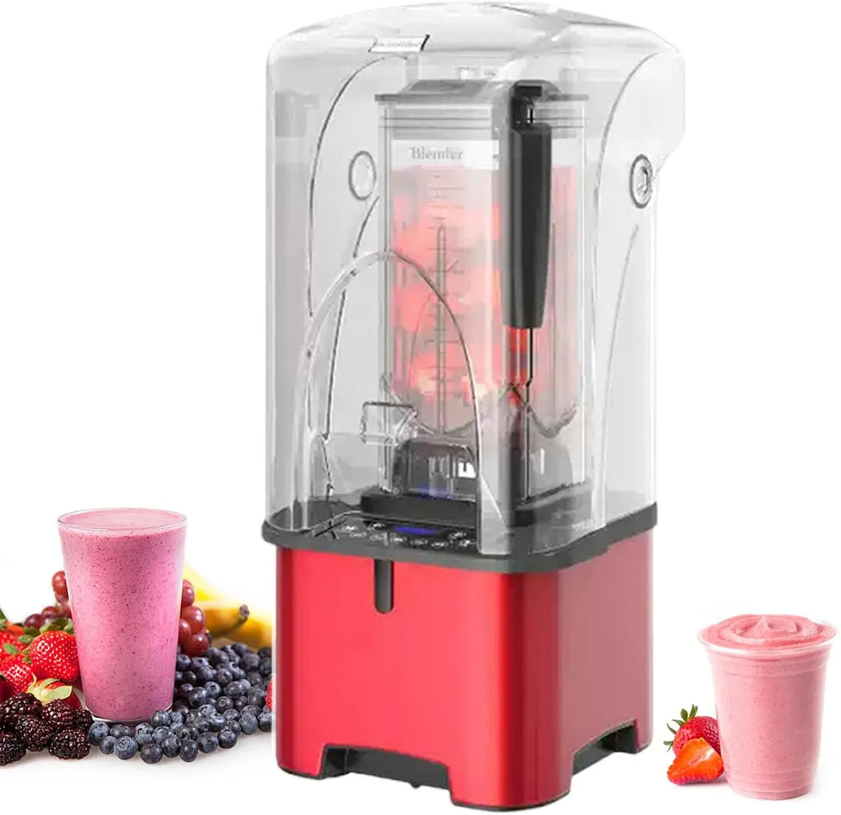 Blender met 2200 W, 0-5 Minuten, 5-10 seconden, 2,2 L, 5 mm, aanraakbediening, geluidsarme werking en RVS