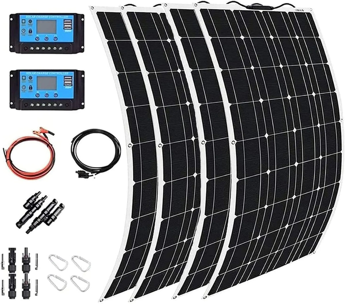 Zonnepaneel, 12-24V, met 40A Laadregelaar, Camping, 400 W 600 W 800 W 1200 W Flexibele Zonnepaneel Systeem Kit, voor Thuis