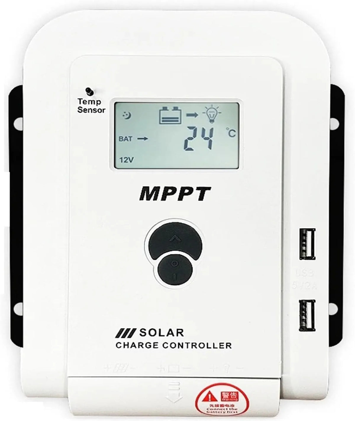 Zonnepaneel met 12 V, 40A, 75 V, digitaal display en zonne-energie