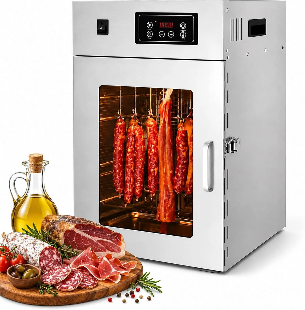 Kast, 800 W, 30-90°C, RVS, 14 Haken, Timer 24 H