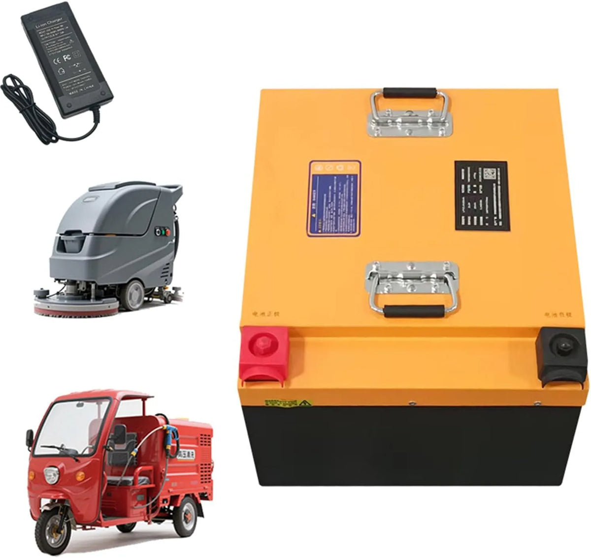 Lader, 25,6V, 205Ah, inclusief oplader., 100Ah, geschikt voor motoren van 0-5250 W, 25 LiFePO4