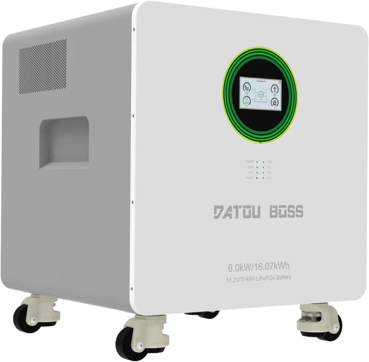 Spanningsomvormer, LiFePO4, 48V, 314Ah, 16,07kWh, 6000 W, inclusief WiFi-module, 8000+ cycli, plug & play zonne-energieopslagsysteem voor thuis