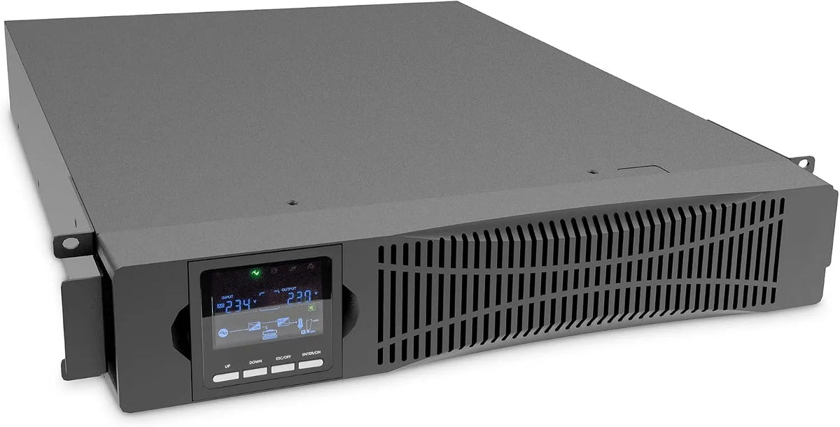 DIGITUS Ononderbroken voeding, DIGITUS Ononderbroken C13-aansluitingen RS232 RJ45, RJ45 en USB-aansluitingen, 19 inch 2 HE, OnLine UPS-systeem