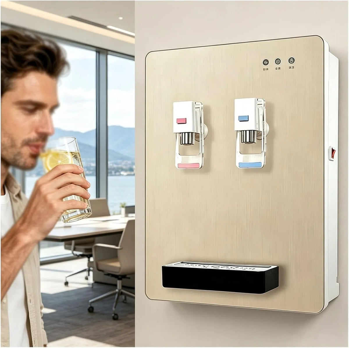 Compacte Wandgemonteerde Dispenser Voor Warm En Koud Water met 42 x 32 x 12 cm, 750 ml, 30 l, 550 W, 50 Hz, 220 V, 1 inch en wandmontage
