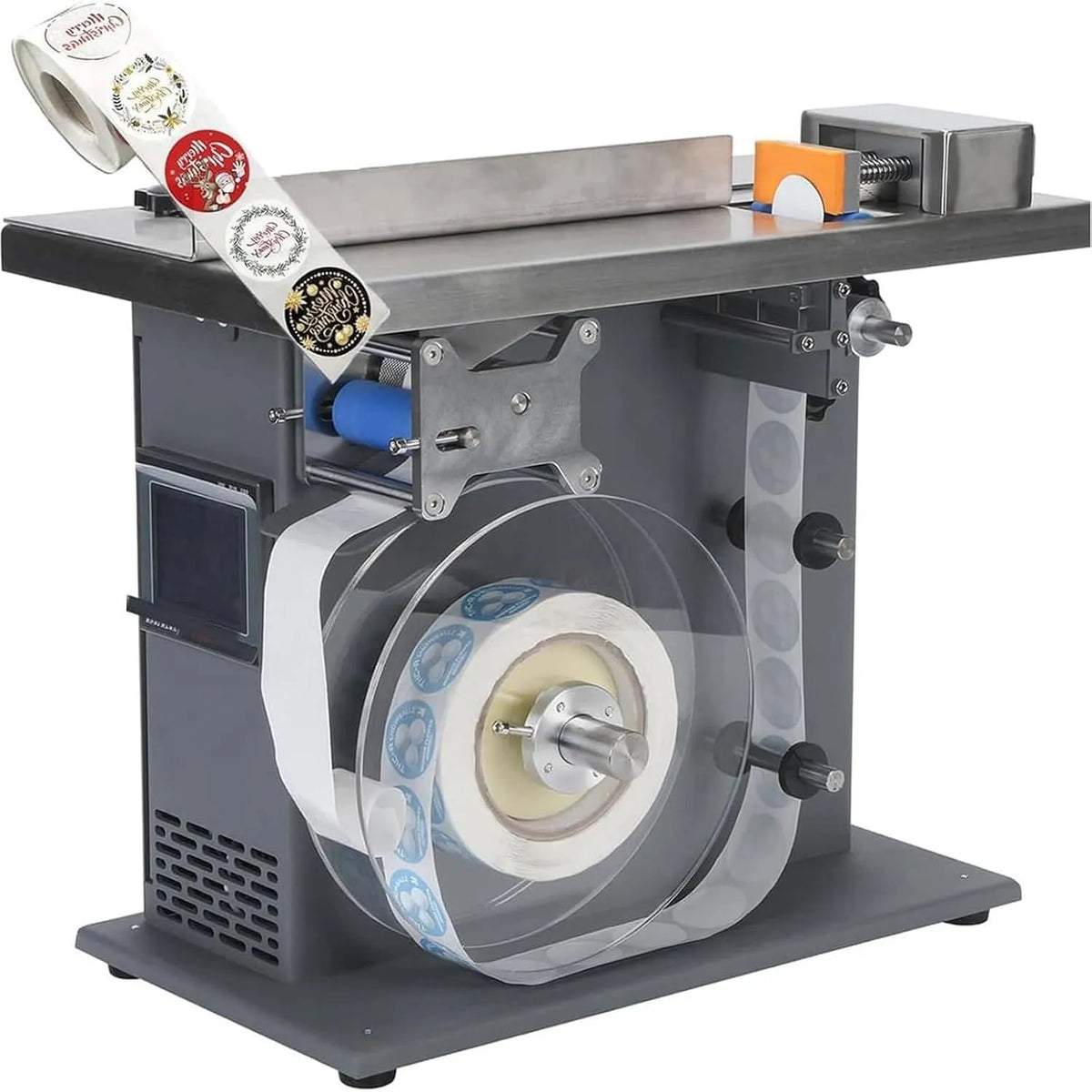 Machine, 15-30 mm, aanraakbediening, voedsel, drank en meer, Hoeklabelapplicator, ideaal voor cosmetica