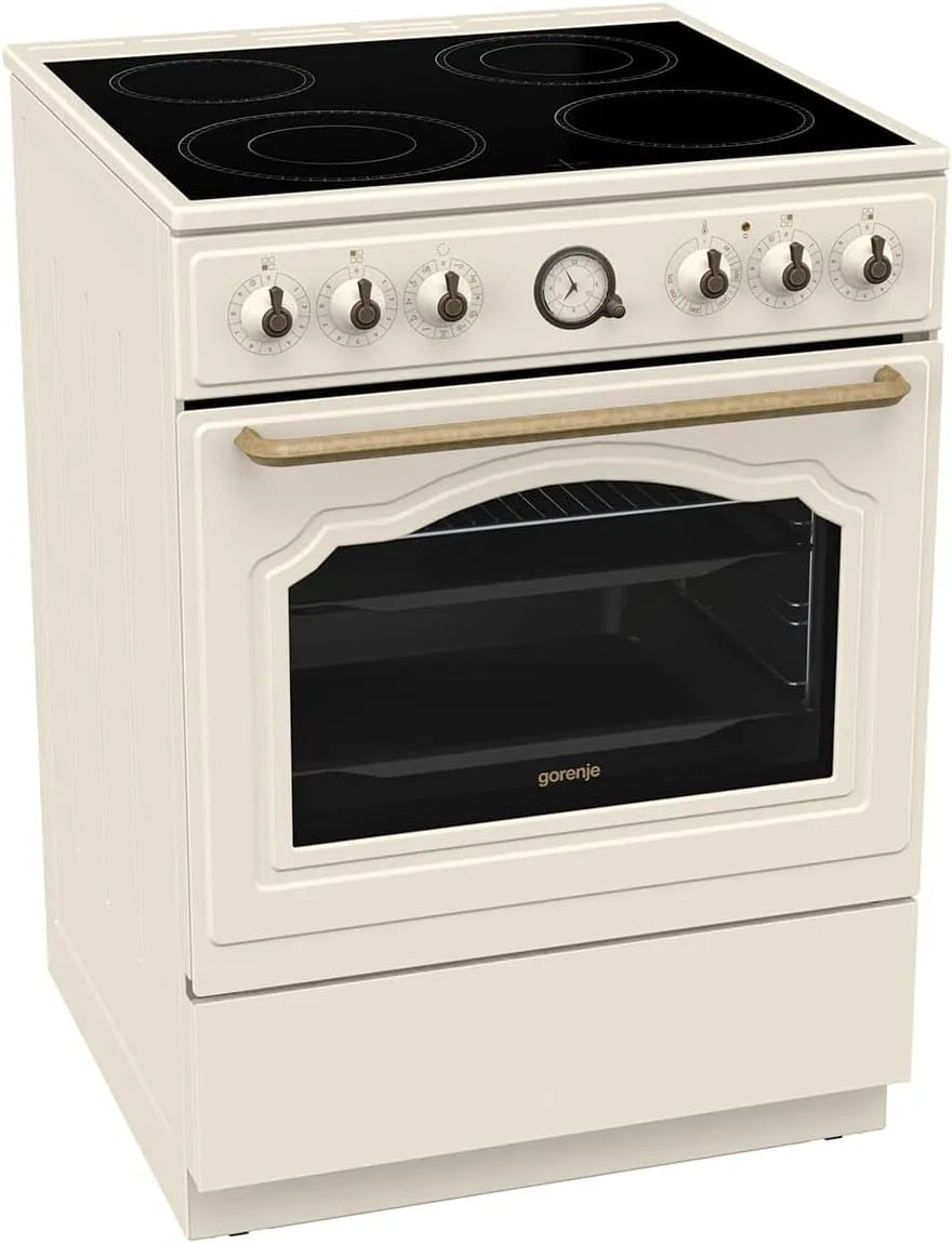 Kookplaat, B70CLI, 60 cm, retro design, snelverwarming, ExtraSteam, AquaClean/Champagne Ivory, 71 liter, zachtdicht, airfry, pizza-modus