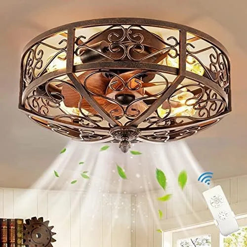 Ventilator, E27, Retro plafondventilator, woonkamer eetkamer keuken licht