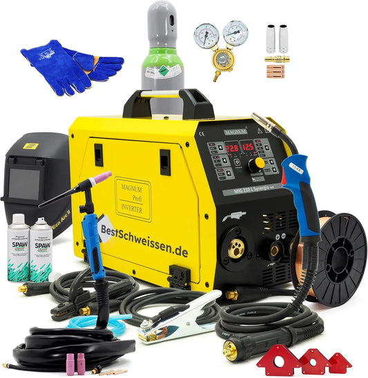 Lasapparaat, x4, MIG/MAG/TIG/MMA, 210L, 200A, 230V, synergische besturing