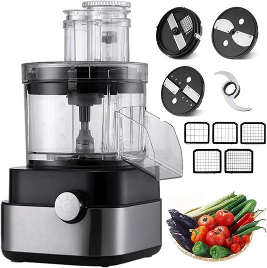Keukenmachine, 600 W, 5-in-1, 5 soorten mallen, Professionele groentesnijder Rasp Multifunctionele vleesmolen Blender
