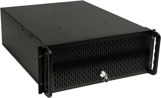 19 inch, UNYKAch Rackbehuizing 19 inch UK4129 4U ATX-formaat met 550 mm diepte, model UK4129, 3X 5,25', 8X 3,5', frontstoffilter