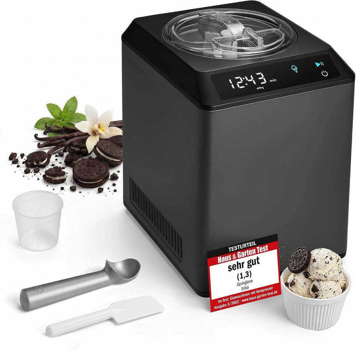 Koeling en verwarming, 2,5 L, 250 W, RVS met koeling en verwarming functie, incl. Receptenboekje