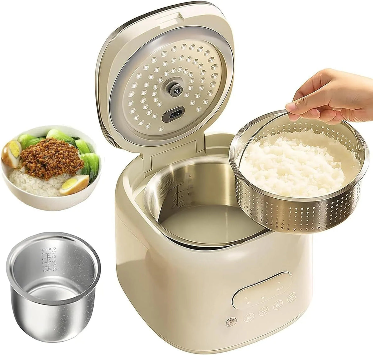 RVS binnenpan, 2.5L, 32 x 29 x 26,5 cm, 110V, timer, warm houden, raadpleeg het werkelijke product.