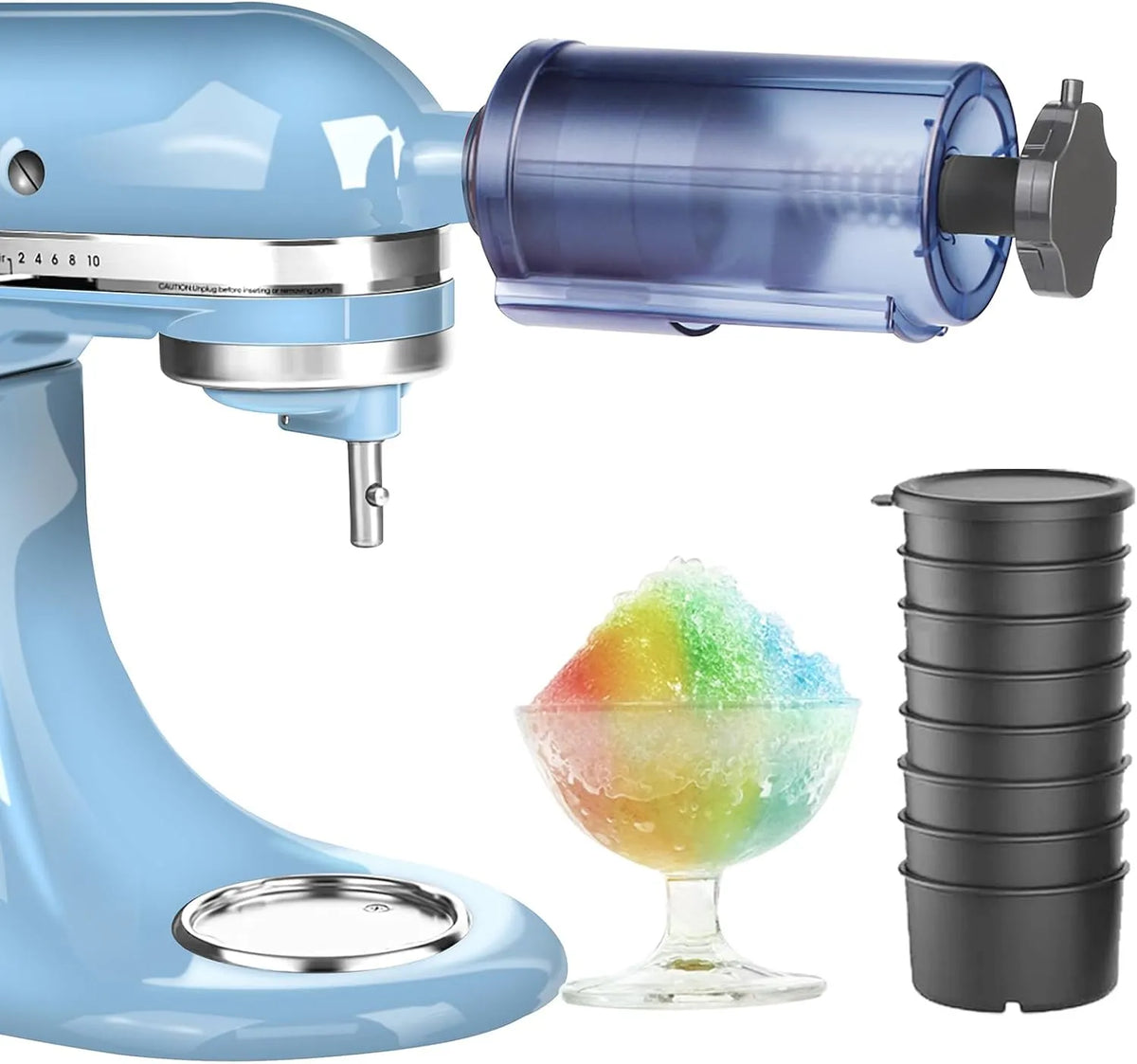 KitchenAid, voor KitchenAid-mixers - geschoren ijsmachine, inclusief 8 ijsvormen, Geschoren ijsopzetstuk voor KitchenAid-mixers