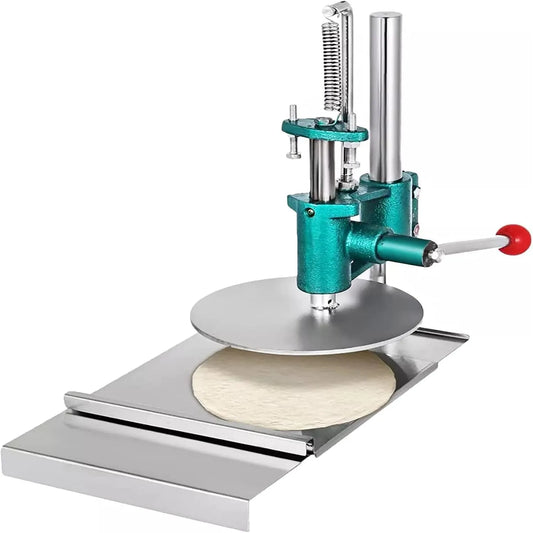 Gebak Handpers Machine met 24cm, 17 x 28 x 48 cm, 0,2 inch, RVS, zilver en groen