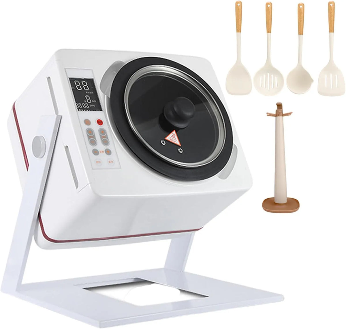 Keukenmachine, 6l Automatische Kookmachine, 50-240 Graden, Lepelset, 360° Roterend En 3d Allround Verwarming, Met Siliconen Spatel