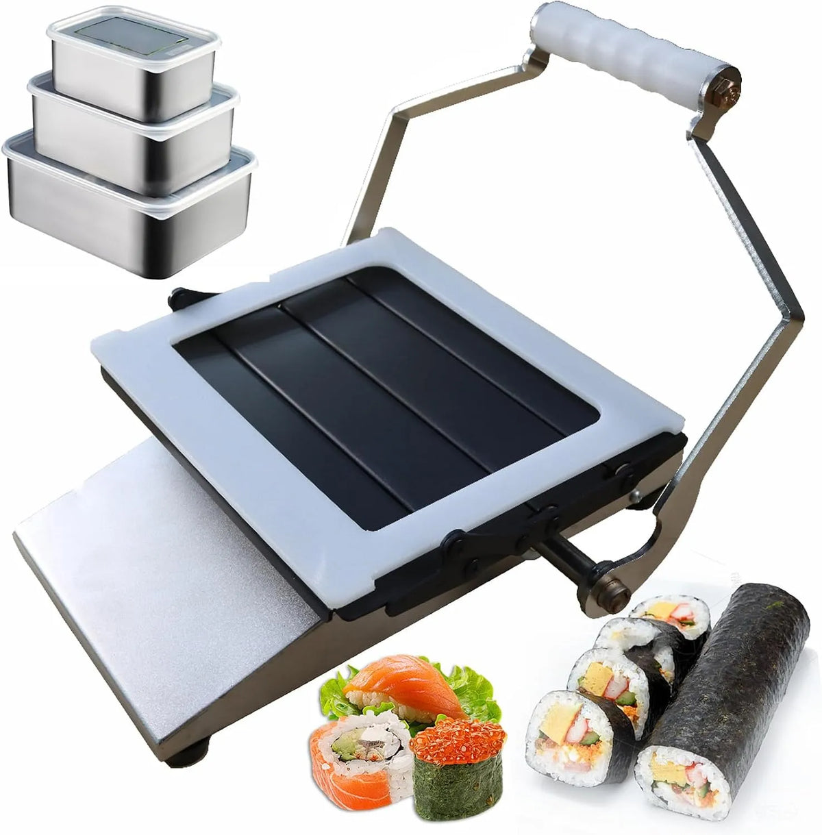 Machine, RVS Rijstbal Snijmachine voor Gemakkelijk Snijden Ham, Handmatige Sushi Rolling Machine, Tofu