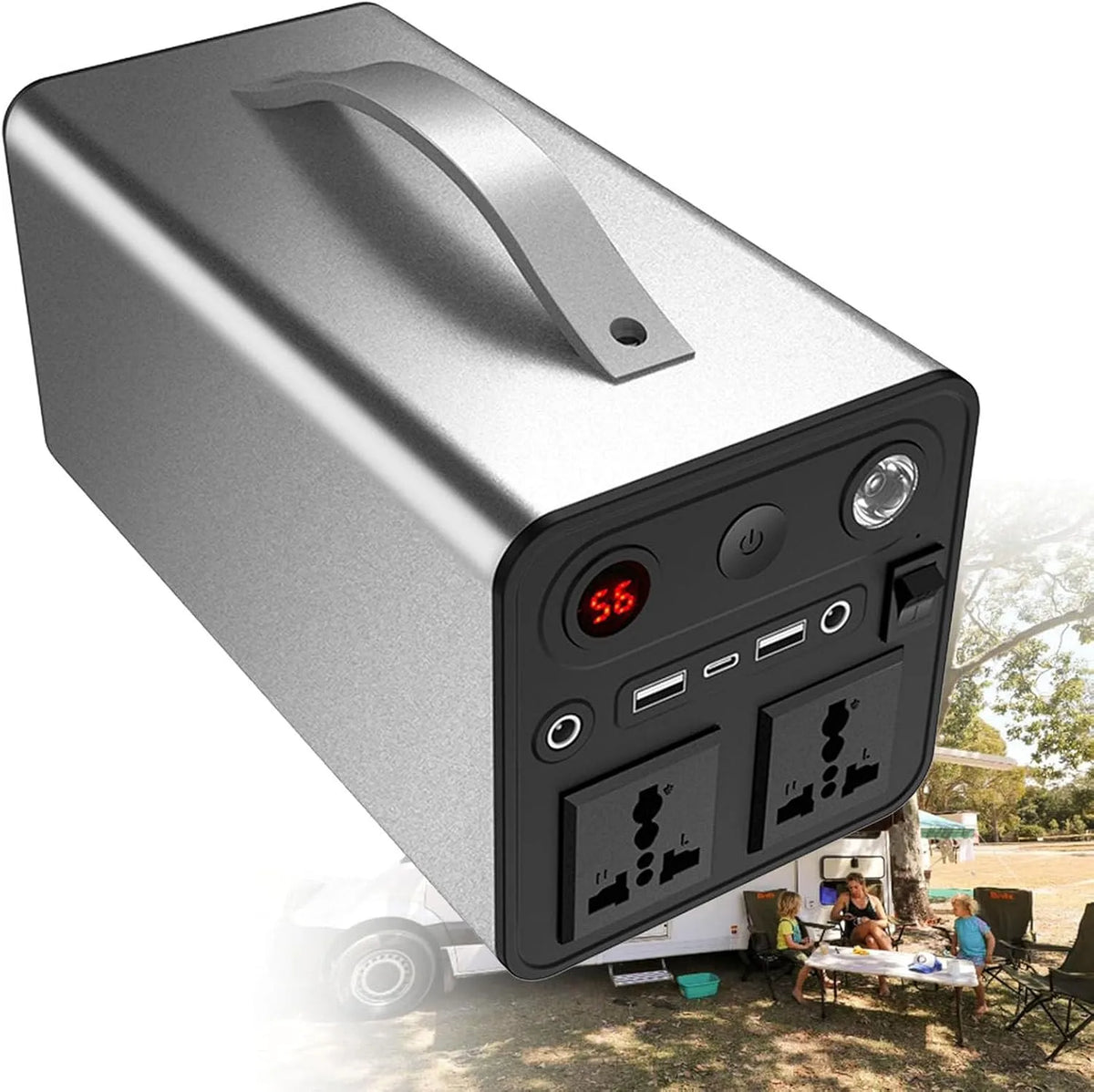 300 W energieopslag buiten nood mobiele powerbank met 300 W, 24,5 x 12 x 14,5 cm, 90000mAh, 3.7V, 577wh, 9V, 12V en 5A