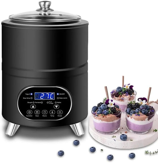RVS binnenpan, 8L, 10 uur, 25 °C, regelbare thermostaat, rijke en romige yoghurt. Hiermee kunt u de zoetheid