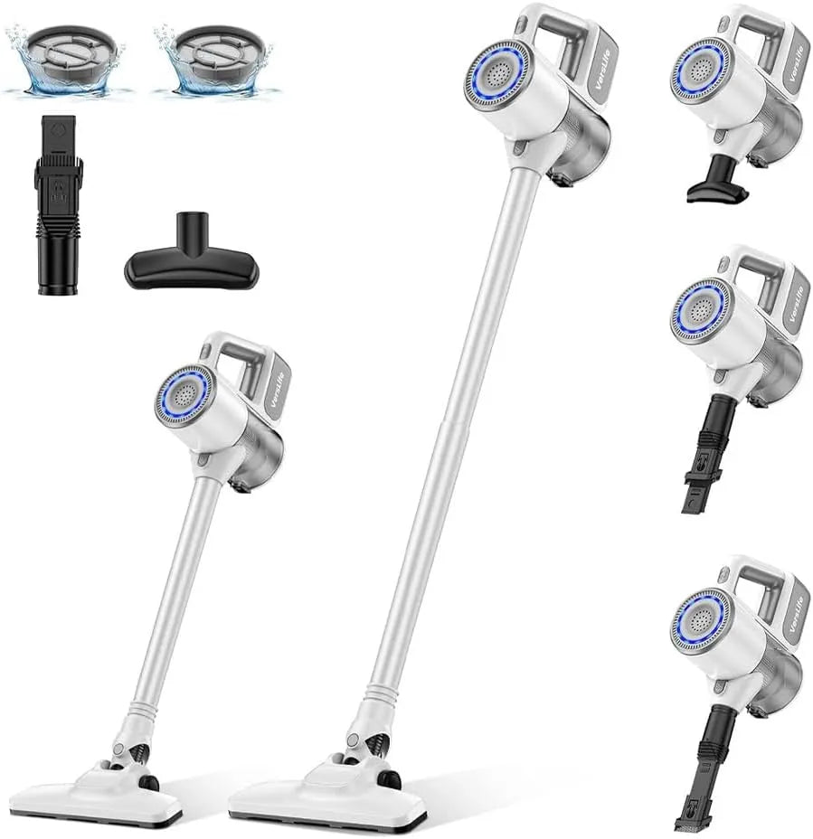 Stofzuiger met 30 kpa, 30 minuten, 2200 mAh, 800 ml, 4-in-1, HEPA-filter en voor tapijt, harde vloeren en dierenharen