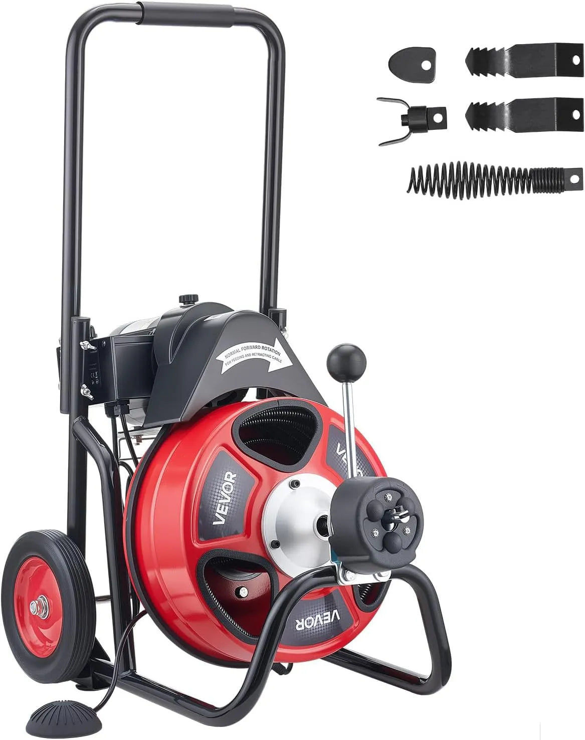 Machine, 2 inch, automatische invoer riool slangenvijzel op wielen