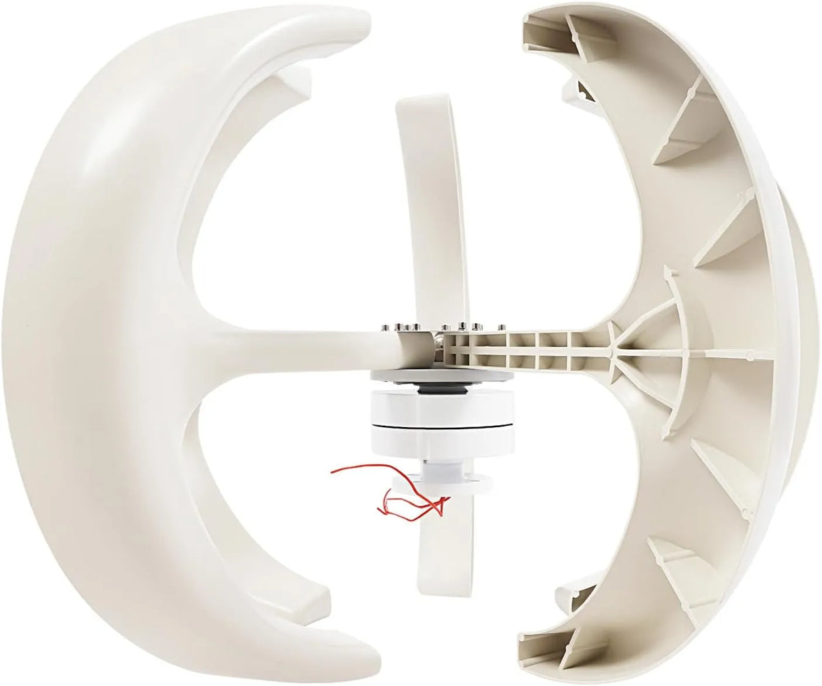 600 W, 12 V, Lantaarn-windgenerator, met 5 rode rotorbladen, compacte windturbine voor tuin, huis en camping