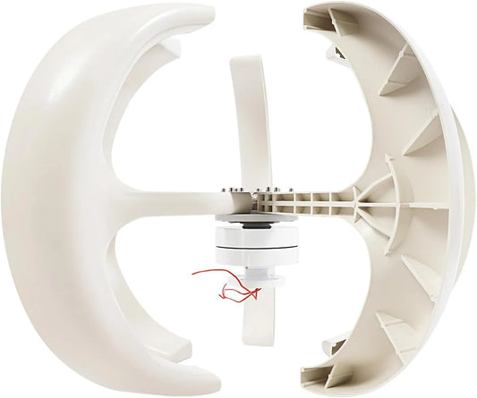 600 W, 12 V, Lantaarn-windgenerator, met 5 rode rotorbladen, compacte windturbine voor tuin, huis en camping