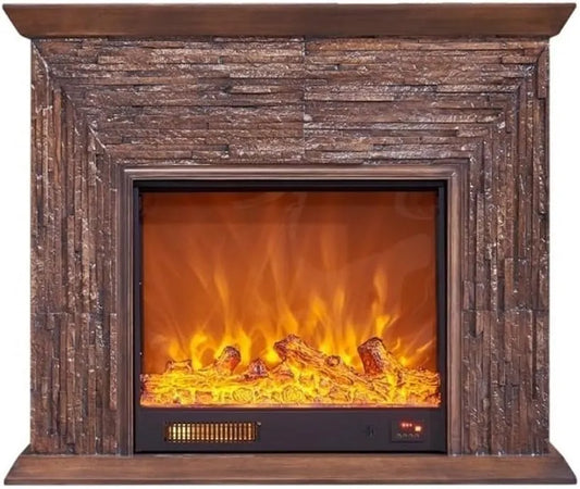Elektrische haard, 59,0 inch, vrijstaand retro decoratieve haarden afstandsbediening Groot