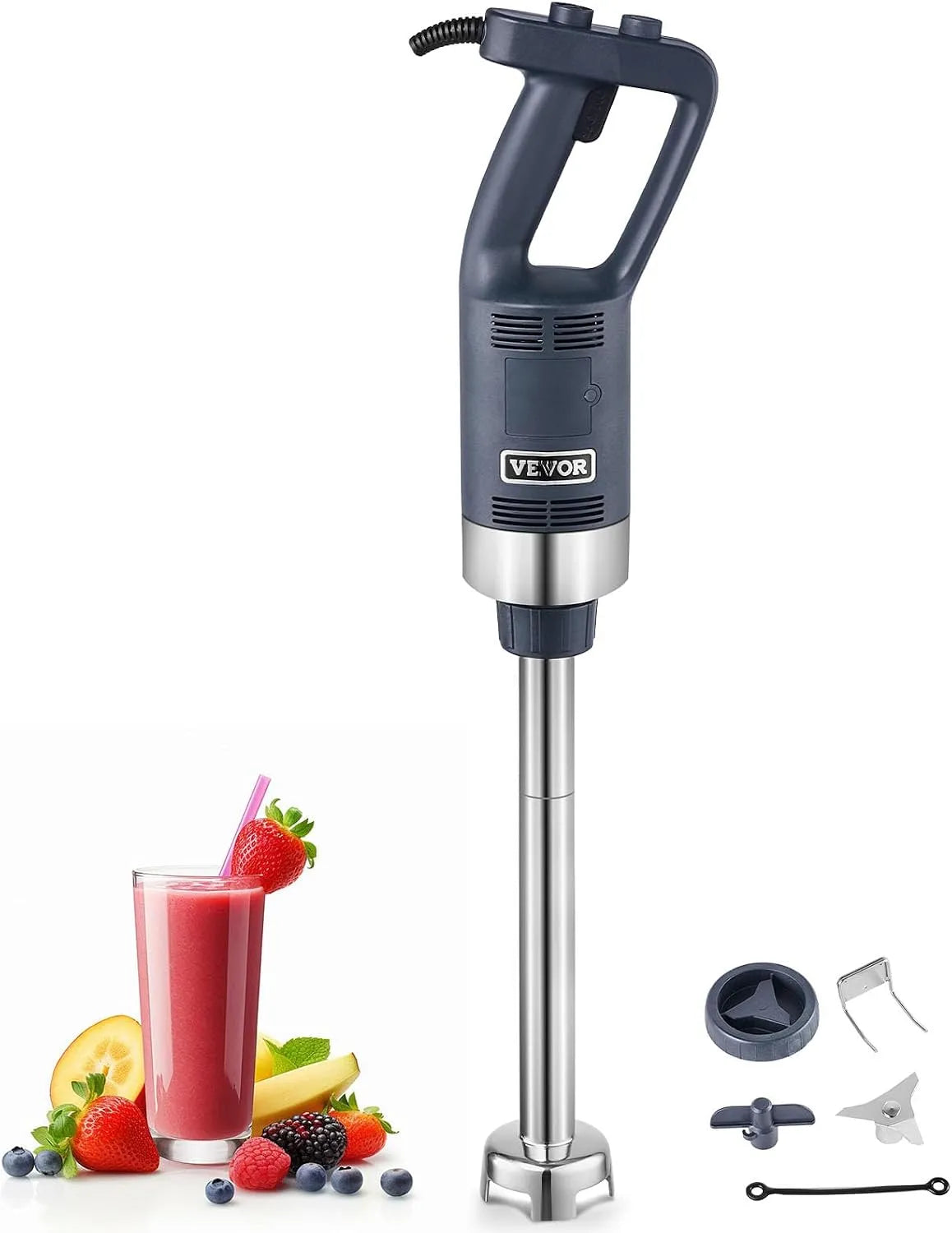 VEVOR Commerciële staafmixer met 500 W, 406 mm, RVS en crème
