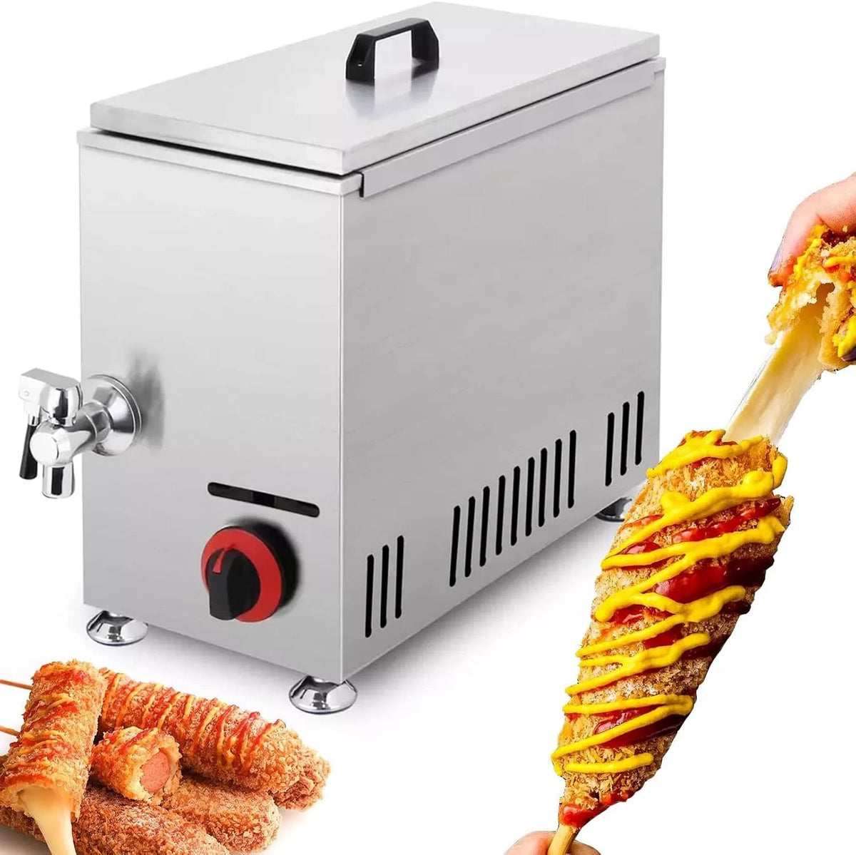 Dog Fryer Machine, Maïs Dog, snackbars en thuiskeukens, voor restaurants