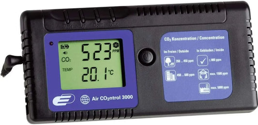Luchtkwaliteitsmeter, CO2-Monitor, AIRCO2NTROL, CO2-concentratie, 24 uur datalogger, L 165 x B 26 x H 81 mm, kamertemperatuur en luchtvochtigheid