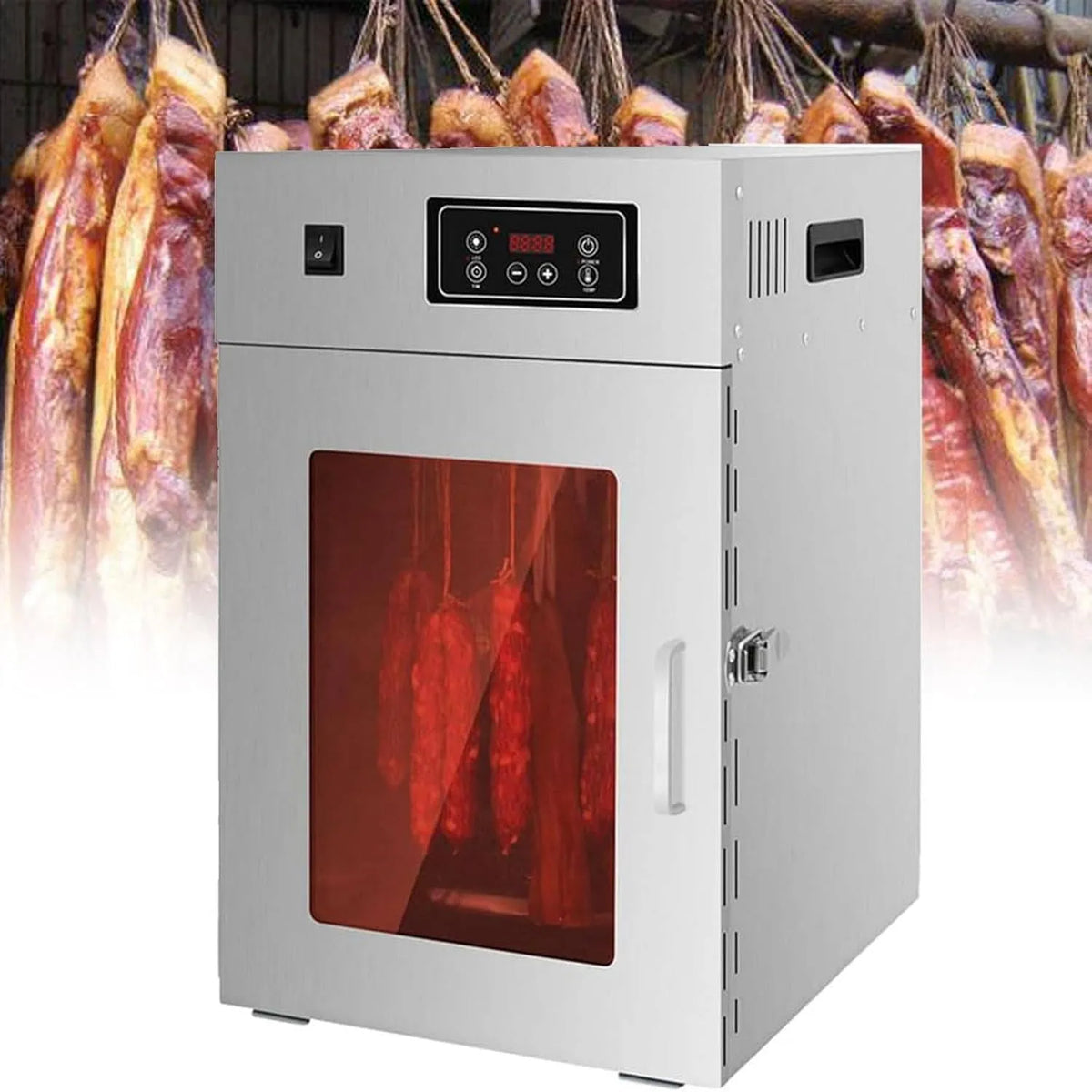 Droger met timer, 800 W, 0-24 uur, 30 minuten, 30-90 °C, RVS en gerichte luchtcirculatie