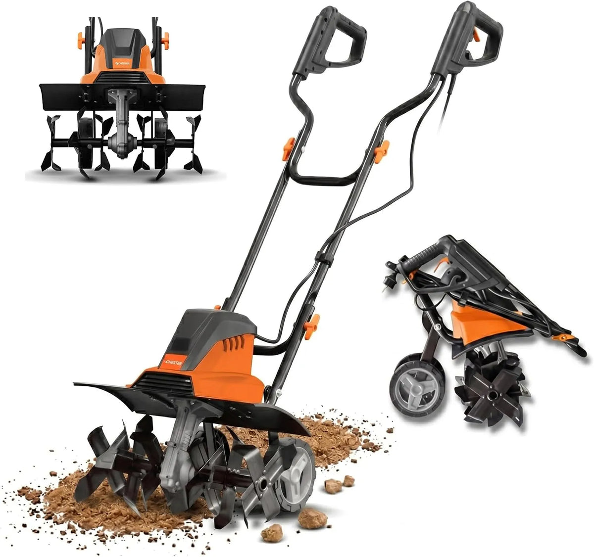 Elektrische motorhak 1500 W met 1500 W, 45 cm en 22 cm, 6 frezen