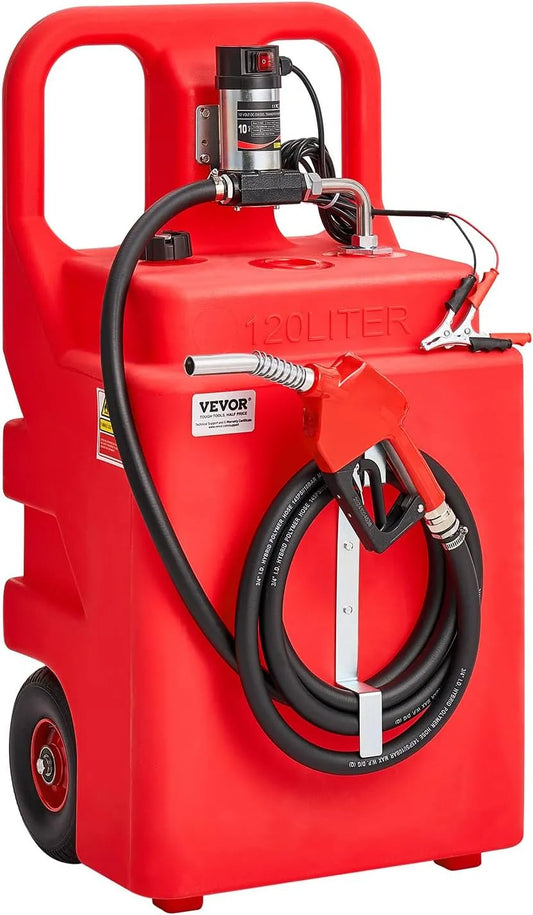 Pomp, 121 l, 3,96 m transportslang en mondstuk, terreinvoertuigen, diesel en kerosine, jerrycan met 12 V DC brandstoftransferpomp, gasreservoir