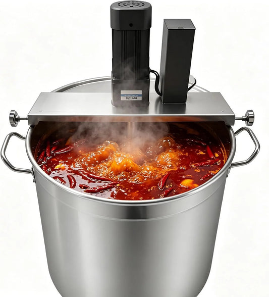 Machine, instelbare snelheid 40L, kruidenmixer voor hotpot, frituurmachine, commerciële mixer, soep- en sausroerder, roestvrijstalen