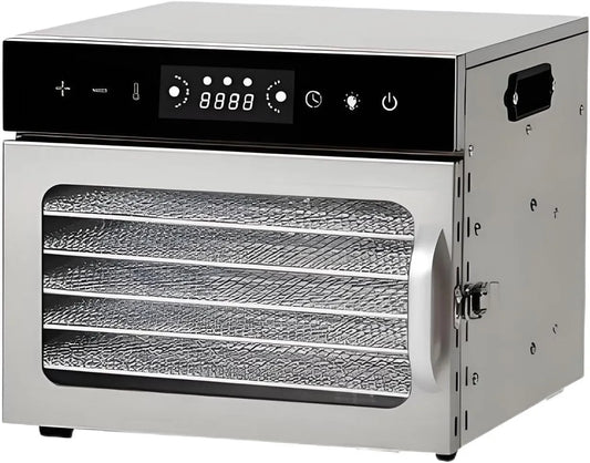 Ventilator met 90 °C, regelbare thermostaat, geluidsarme werking, RVS, gerichte luchtcirculatie en 24-uurs timer