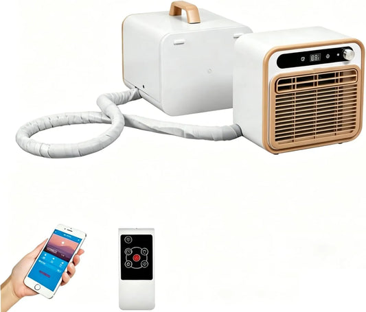 Mobiele airconditioner en Luchtkoeler, 1,5 m, Draagbare airconditioning, compacte luchtkoeler met Smart Control voor camping, slaapkamer, camper, op